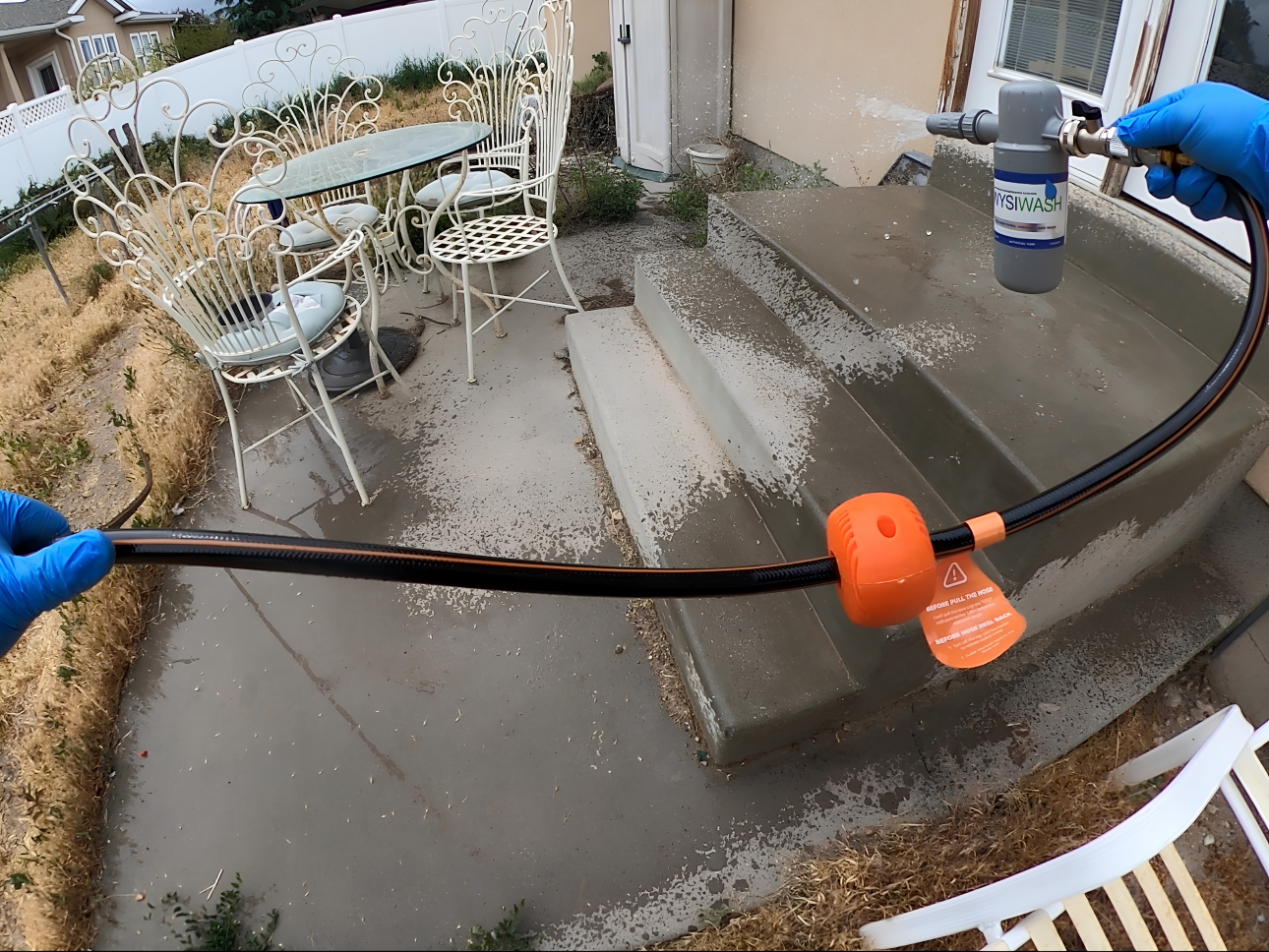 Wysiwash treatment applied to yard by Scoopie technician